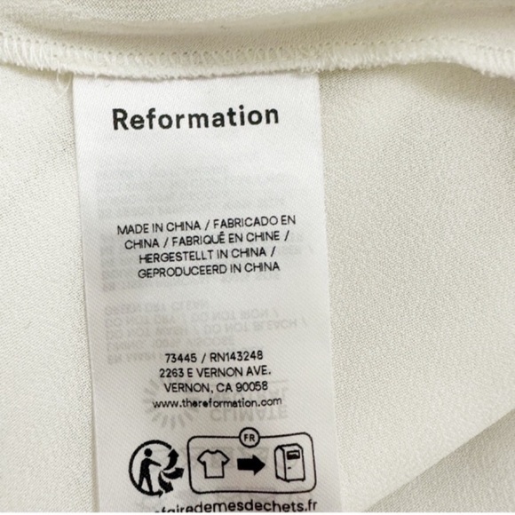 NWT Reformation Ronda One ShoulderAsymmetrical Neckline Silk Dress Ivory Sz 8 - Picture 13 of 16